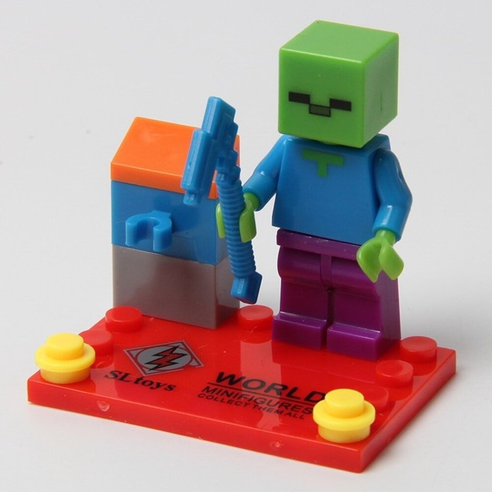 Minecraft Pixelated Gamer Block CAKE TOPPER 6 Figure Set (ASSEMBLY REQUIRED) - Picture 8 of 9